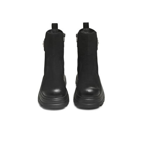 天美意2025冬新款商场同款厚底增高百搭短靴女时装靴CFB60DZ5