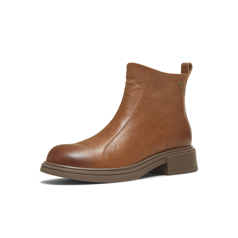 天美意2025冬新款商场同款厚底复古百搭短靴女时装靴BL661DD5