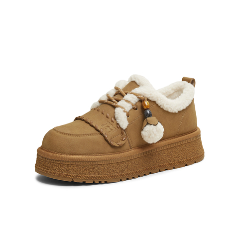 天美意2025冬新款商场同款舒适保暖毛绒单鞋女雪地靴BM381DM5