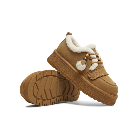 天美意2025冬新款商场同款舒适保暖毛绒单鞋女雪地靴BM381DM5