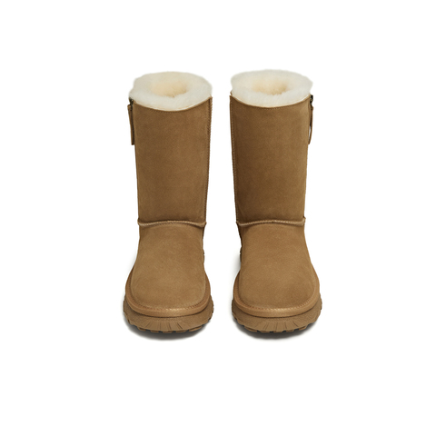 天美意2025冬新款厚底休闲百搭加绒保暖中筒靴女雪地靴KXD69DZ5