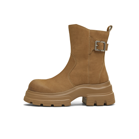 天美意2025冬新款商场同款厚底增高百搭短靴女时装靴CFB60DZ5