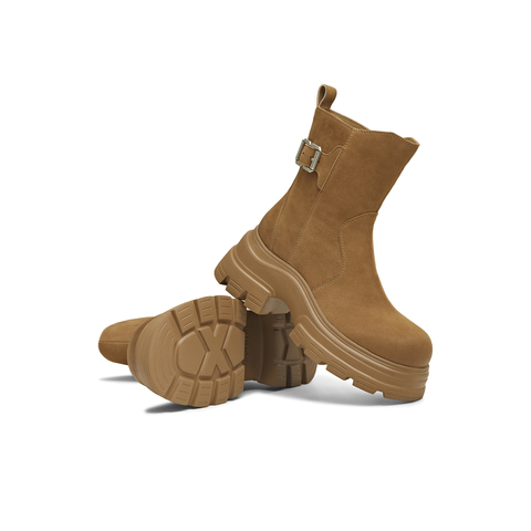 天美意2025冬新款商场同款厚底增高百搭短靴女时装靴CFB60DZ5