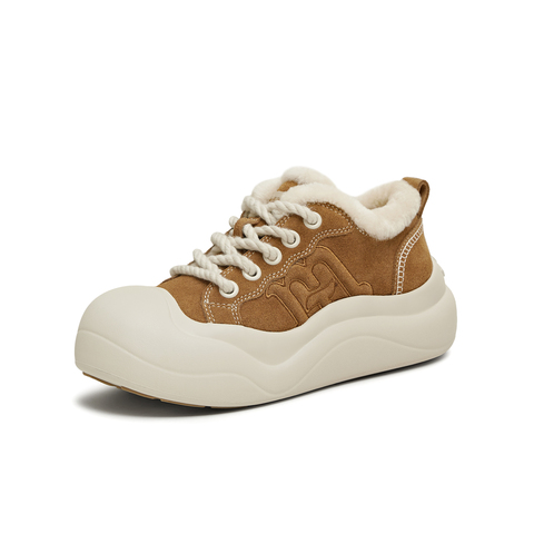 天美意2025冬新款商场同款厚底休闲百搭加绒保暖女板鞋CP537DM5