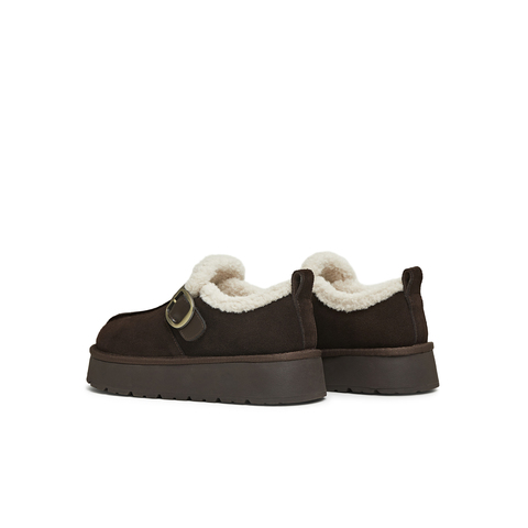 天美意2025冬新款毛绒保暖圆头复古百搭纯色女勃肯鞋KK078DD5