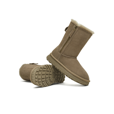 天美意2025冬新款厚底休闲百搭加绒保暖中筒靴女雪地靴KXD69DZ5