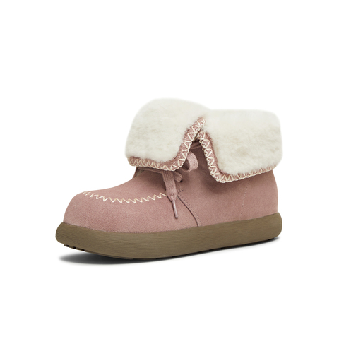 天美意2025冬新款百搭复古保暖舒适毛绒短靴女雪地靴KXD53DD5