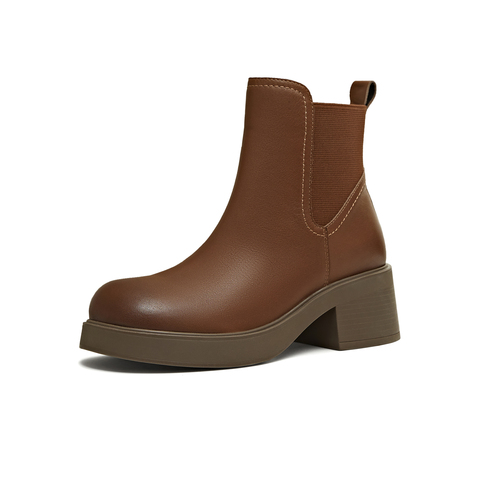 天美意2025冬新款商场同款粗跟休闲经典百搭女切尔西靴BL721DD5