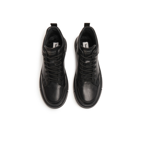 天美意2025冬新款商场同款厚底舒适潮流保暖男工装鞋3XV01DD5