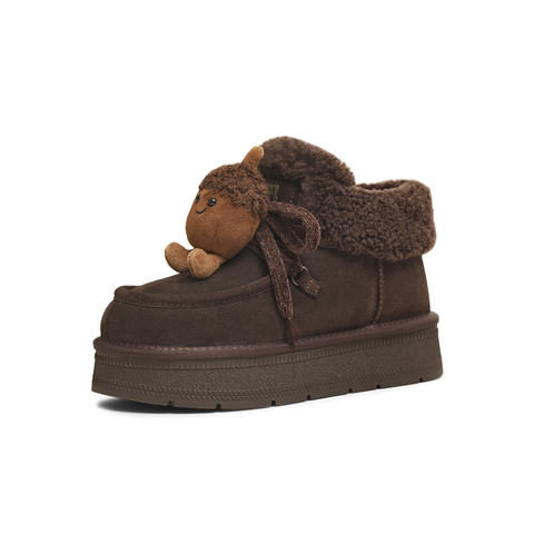 天美意2025冬新款商场同款舒适保暖毛绒单鞋女雪地靴BM281DD5