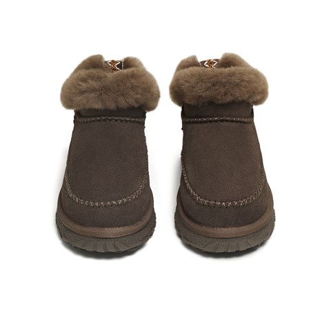 天美意2025冬新款厚底简约加绒雪地靴保暖休闲百搭女靴KXD66DD5