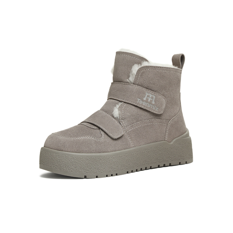 天美意2025冬新款商场同款魔术贴毛绒舒适短靴女雪地靴CCR42DD5