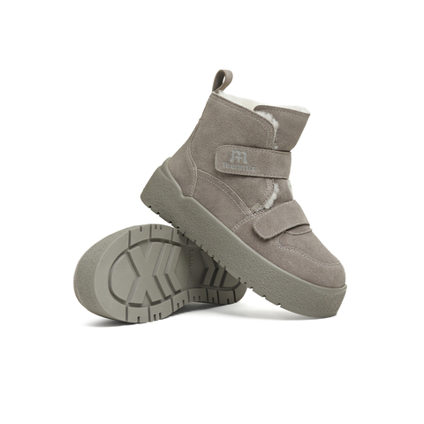 天美意2025冬新款商场同款魔术贴毛绒舒适短靴女雪地靴CCR42DD5