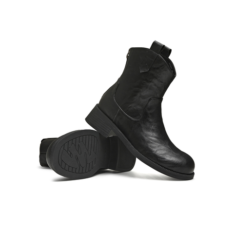 天美意2025冬新款厚底OL通勤简约短靴女时装靴CCH41DD5