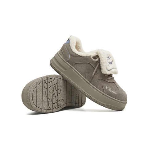 天美意2025冬新款商场同款毛绒保暖阿甘德训鞋女休闲鞋BM371DM5