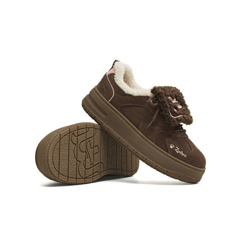 天美意2025冬新款商场同款毛绒保暖阿甘德训鞋女休闲鞋BM371DM5