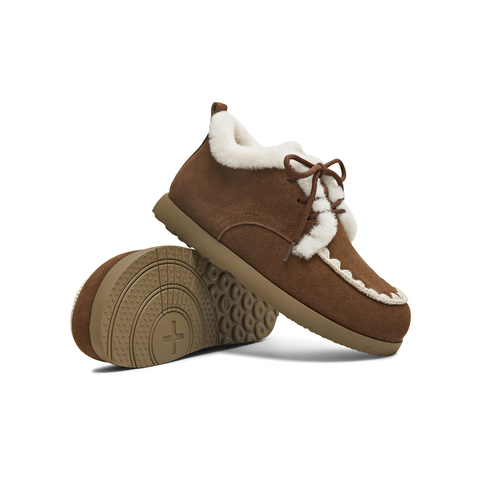 天美意2025冬新款商场同款厚底百搭系带保暖毛绒女勃肯鞋BL931DM5