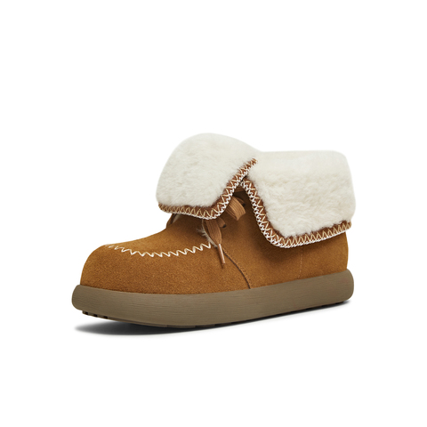 天美意2025冬新款百搭复古保暖舒适毛绒短靴女雪地靴KXD53DD5