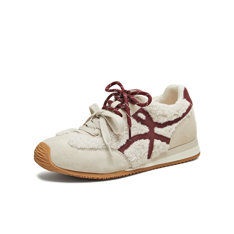 天美意2025冬新款休闲复古百搭内增高德训鞋女阿甘鞋KG096DM5