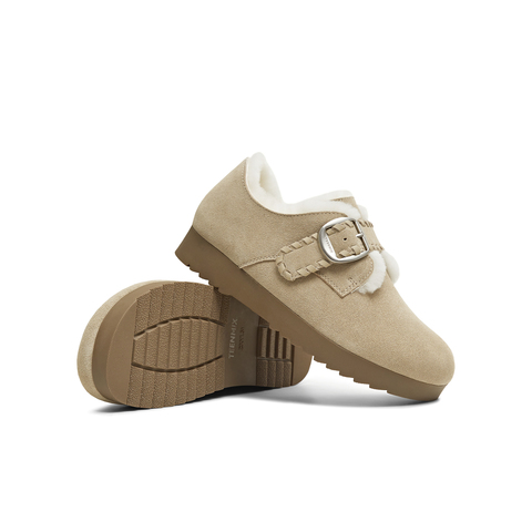 天美意2025冬新款舒适保暖毛绒单鞋一脚蹬百搭女勃肯鞋BJ553DM5