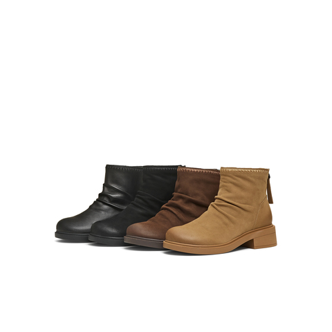 天美意2025冬新款商场同款厚底简约百搭短靴女时装靴CNG46DD5