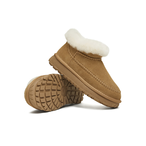 天美意2025冬新款厚底简约加绒雪地靴保暖休闲百搭女靴KXD66DD5