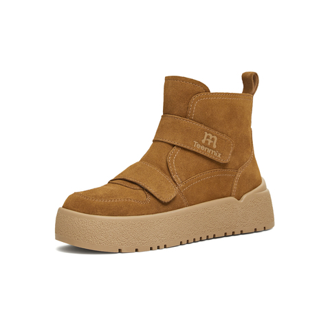 天美意2025冬新款商场同款魔术贴毛绒舒适短靴女雪地靴CCR42DD5