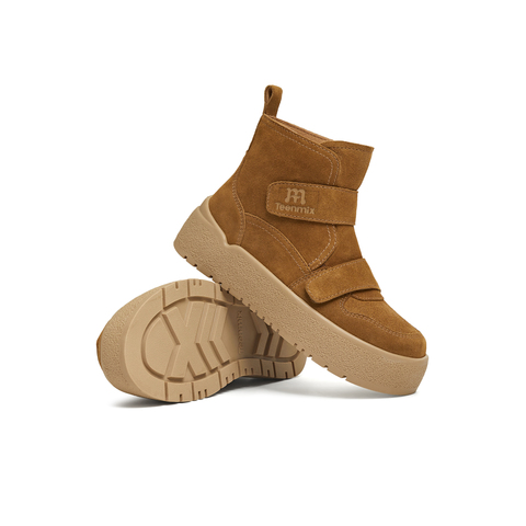 天美意2025冬新款商场同款魔术贴毛绒舒适短靴女雪地靴CCR42DD5