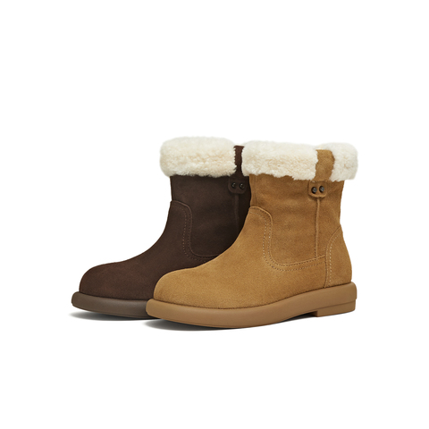 天美意2025冬新款商场同款厚底保暖棉鞋短靴女雪地靴BK213DZ5