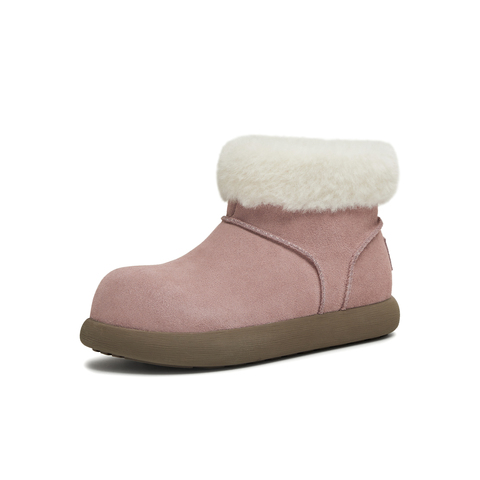 天美意2025冬新款百搭复古保暖舒适毛绒短靴女雪地靴KXD54DD5