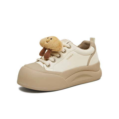 天美意2025冬新款商场同款可爱简约毛绒板鞋女休闲鞋BK472DM5