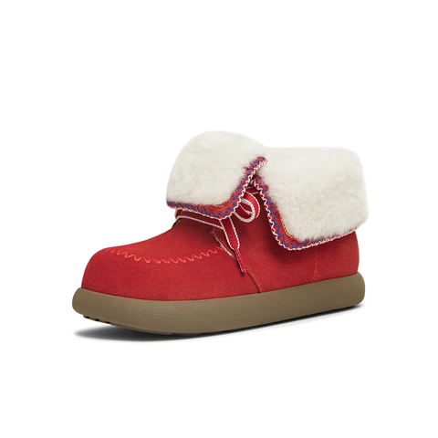 天美意2025冬新款百搭复古保暖舒适毛绒短靴女雪地靴KXD53DD5