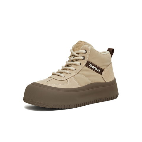 天美意2025冬新款商场同款运动休闲时尚百搭保暖女板鞋CDR40DD5