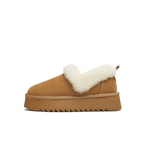 天美意2025冬新款毛绒短靴保暖厚底复古纯色女雪地靴KXD40DM5