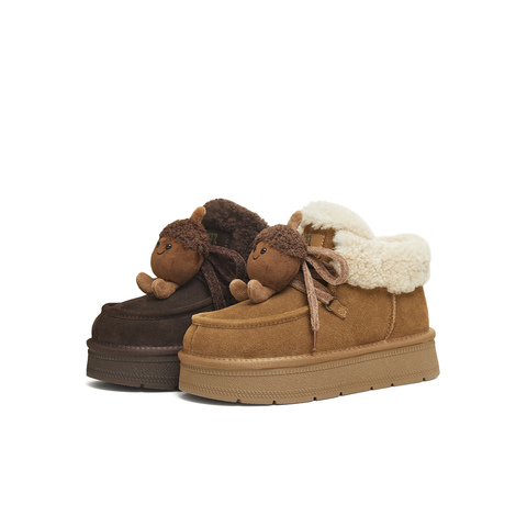 天美意2025冬新款商场同款舒适保暖毛绒单鞋女雪地靴BM281DD5