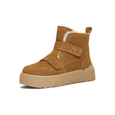 天美意2025冬新款商场同款魔术贴毛绒舒适短靴女雪地靴CCR42DD5