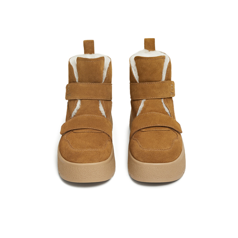 天美意2025冬新款商场同款魔术贴毛绒舒适短靴女雪地靴CCR42DD5