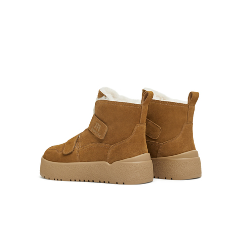 天美意2025冬新款商场同款魔术贴毛绒舒适短靴女雪地靴CCR42DD5