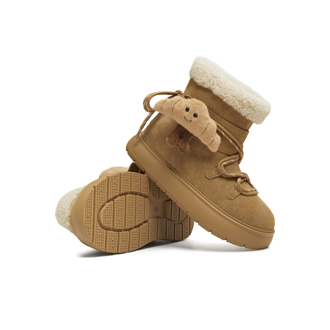 天美意2025冬新款厚底可爱保暖百搭户外女时尚雪地靴KXD60DZ5