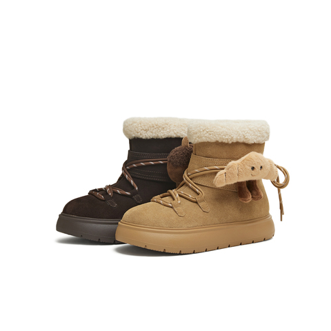 天美意2025冬新款厚底可爱保暖百搭户外女时尚雪地靴KXD60DZ5