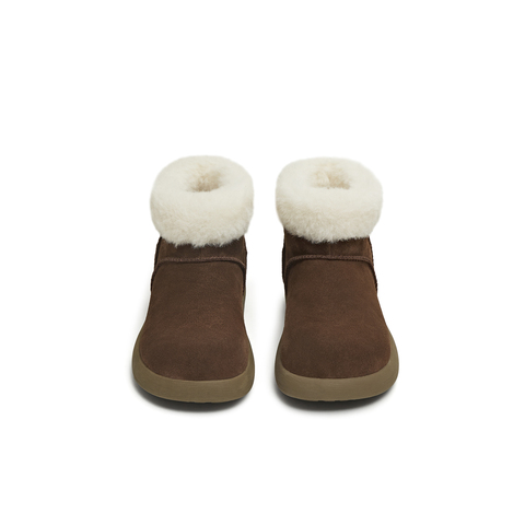 天美意2025冬新款百搭复古保暖舒适毛绒短靴女雪地靴KXD54DD5