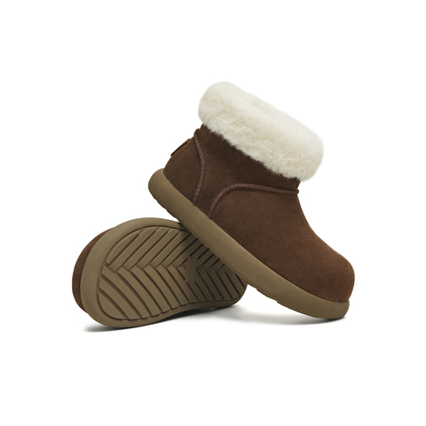 天美意2025冬新款百搭复古保暖舒适毛绒短靴女雪地靴KXD54DD5