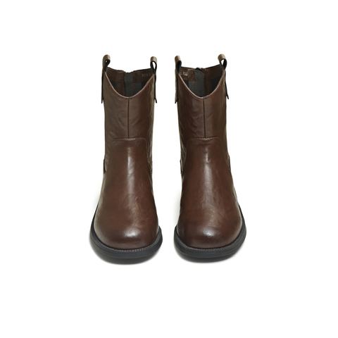 天美意2025冬新款厚底OL通勤简约短靴女时装靴CCH41DD5