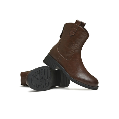 天美意2025冬新款厚底OL通勤简约短靴女时装靴CCH41DD5