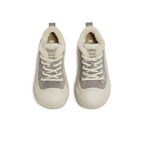 天美意2025冬新款商场同款厚底休闲百搭加绒保暖女板鞋CP537DM5