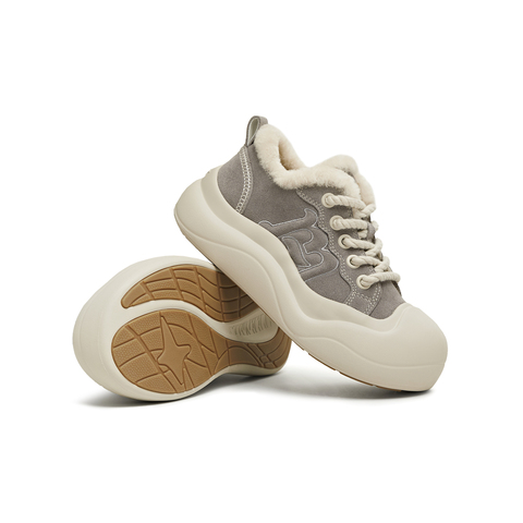 天美意2025冬新款商场同款厚底休闲百搭加绒保暖女板鞋CP537DM5