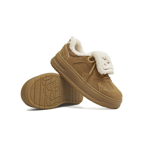 天美意2025冬新款商场同款毛绒保暖阿甘德训鞋女休闲鞋BM371DM5