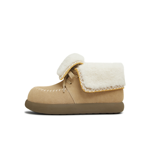 天美意2025冬新款百搭复古保暖舒适毛绒短靴女雪地靴KXD53DD5