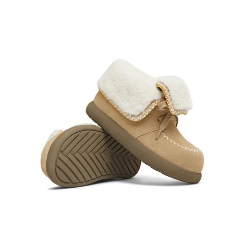 天美意2025冬新款百搭复古保暖舒适毛绒短靴女雪地靴KXD53DD5