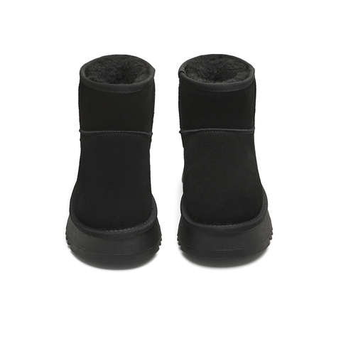 天美意2025冬新款保暖舒适毛绒短靴百搭复古女雪地靴KXD37DD5